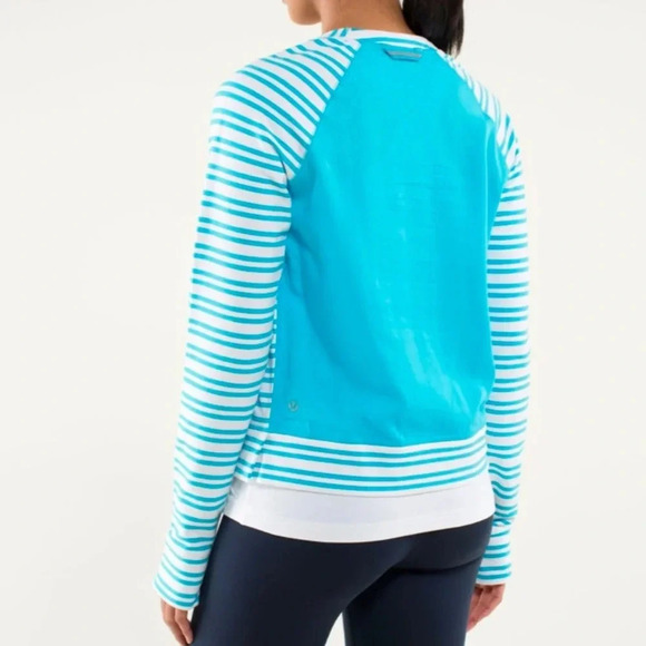 Lululemon Voyage Pullover *TencelTwin Stripe Spry Blue / Spry Blue - Picture 3 of 11